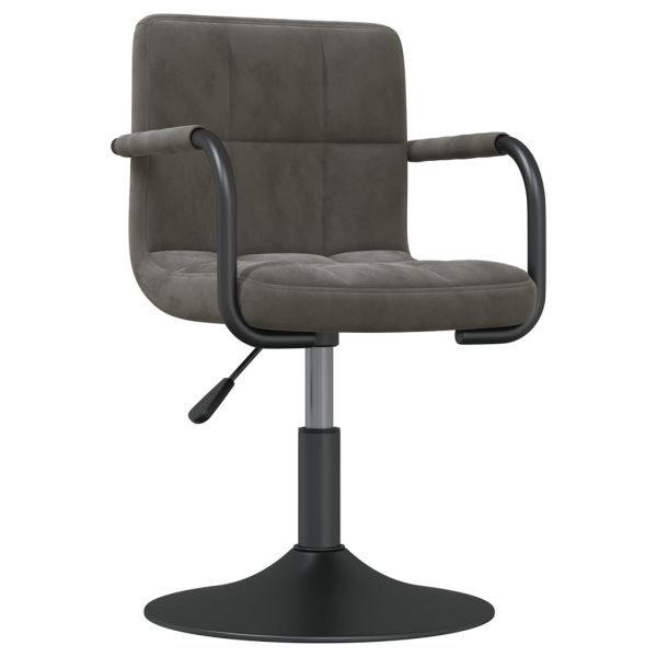Cadeiras de jantar giratórias 6 pcs veludo cinzento-escuro - Image 2