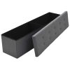 Banco arrumação dobrável linho falso 150x38x38cm cinza escuro - Image 3