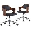 Cadeiras jantar 2 pcs madeira curvada e couro artificial preto - Image 2