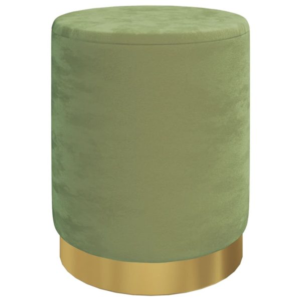 Banqueta com arrumação redonda veludo cor mostarda - Image 2