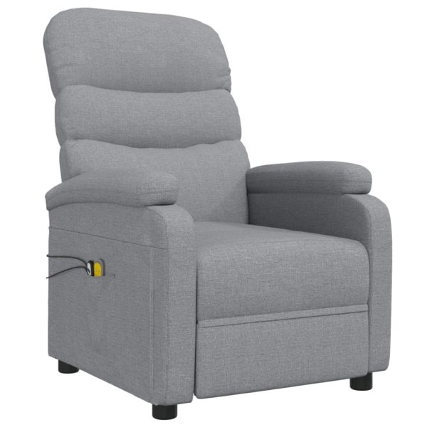 Poltrona de massagens elétrica tecido cinzento-claro - Image 2