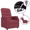 Poltrona de massagens elétrica reclinável tecido vermelho tinto