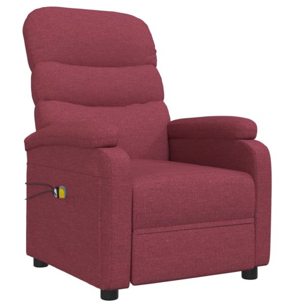 Poltrona de massagens elétrica reclinável tecido vermelho tinto - Image 2