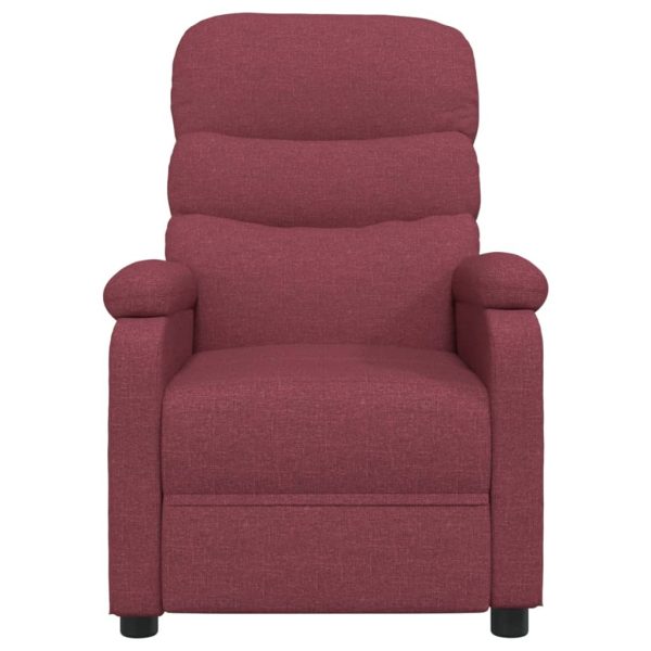 Poltrona de massagens elétrica reclinável tecido vermelho tinto - Image 3