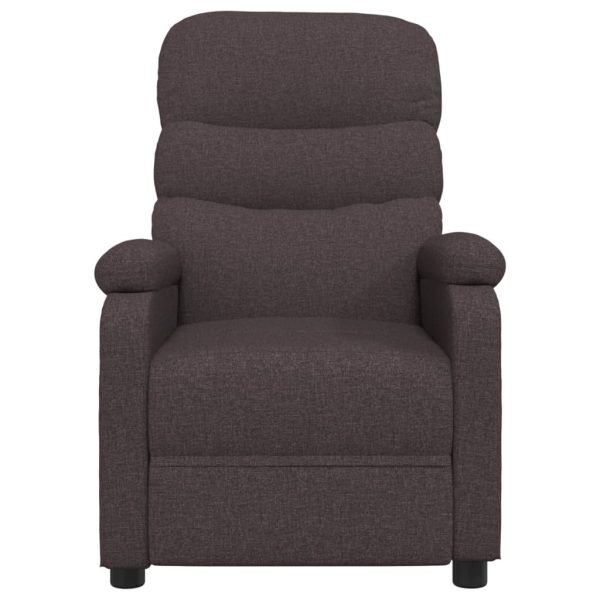 Poltrona de massagens elétrica tecido castanho-escuro - Image 3