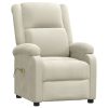 Poltrona de massagens elétrica reclinável veludo cor creme - Image 2