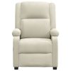 Poltrona de massagens elétrica reclinável veludo cor creme - Image 3