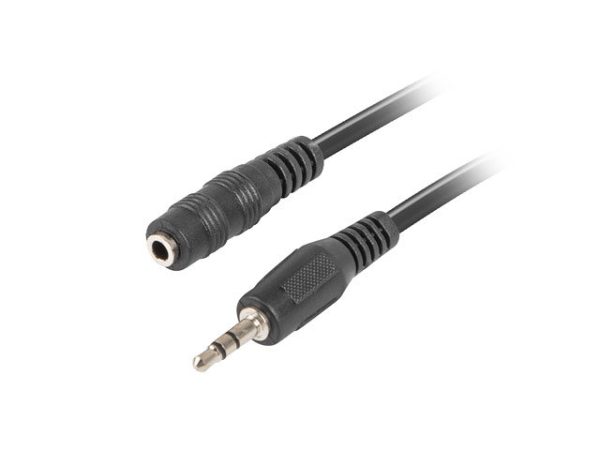 Cable estereo lanberg jack 3.5 mm macho - jack 3.5mm hembra 5m negro