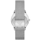 Relógio Emporio Armani Minimalist AR11578 com mostrador verde e bracelete milanesa prateada