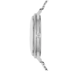 Relógio Emporio Armani Minimalist AR11578 com mostrador verde e bracelete milanesa prateada