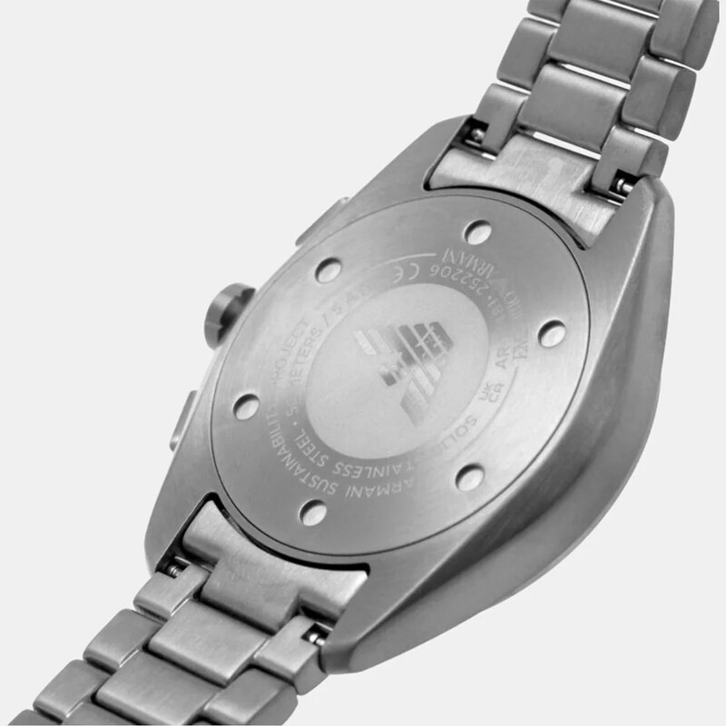 Relógio Emporio Armani Claudio AR11481 com mostrador azul e bracelete em aço cinzento