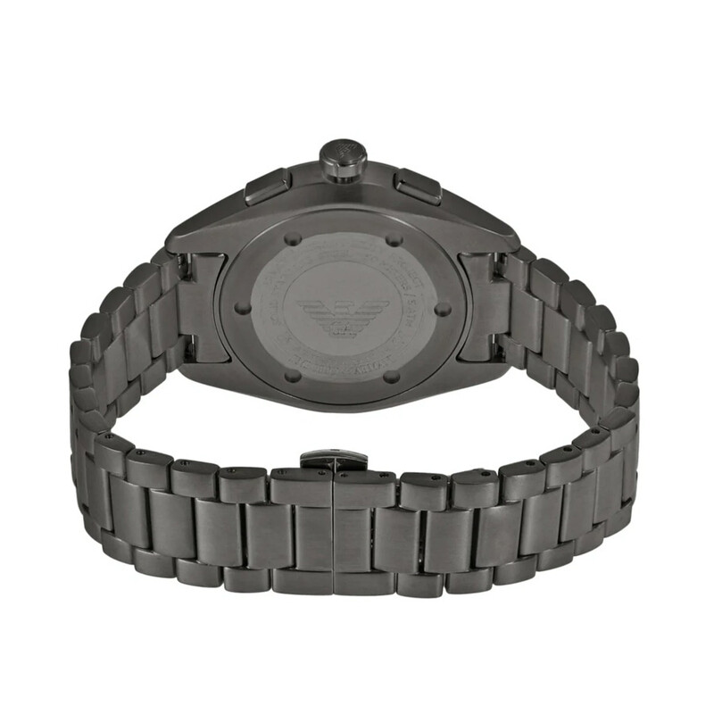 Relógio Emporio Armani Claudio AR11481 com mostrador azul e bracelete em aço cinzento