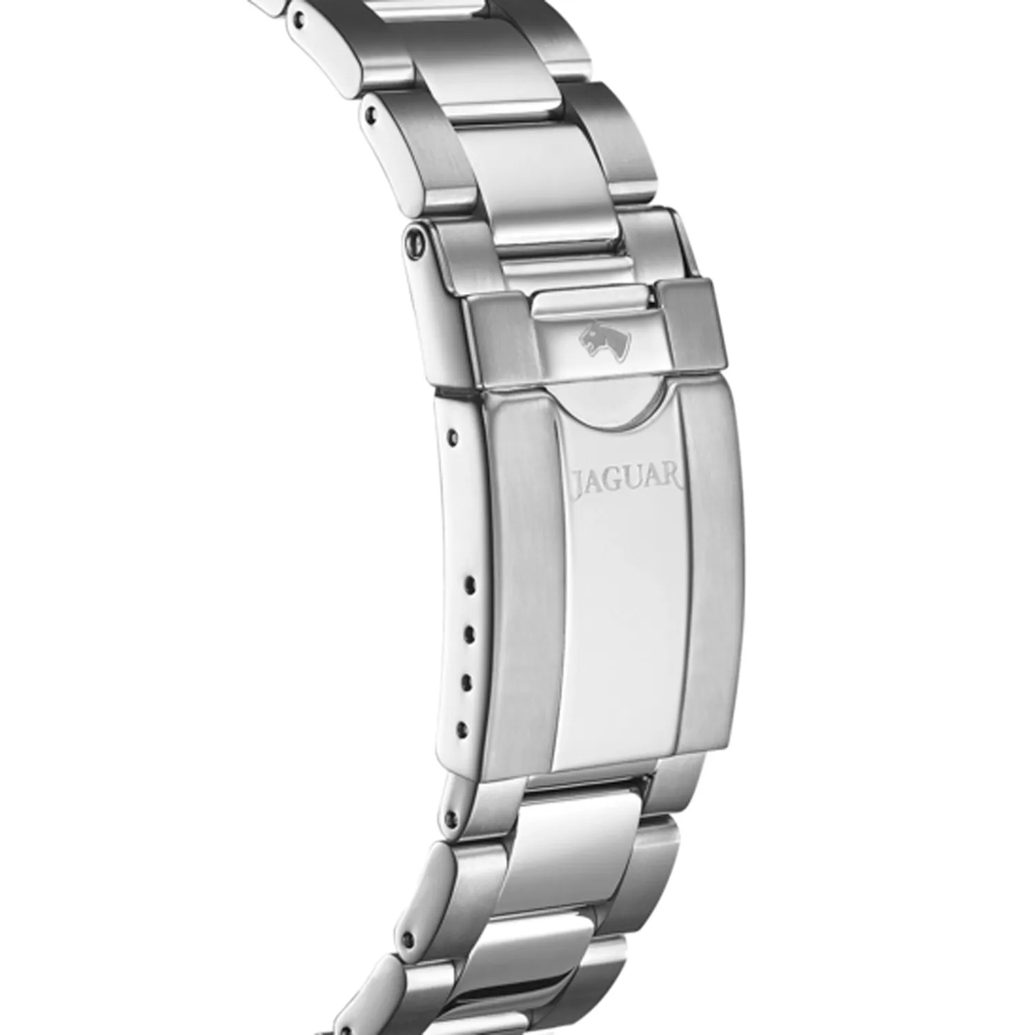 Relógio masculino JAGUAR Executive Diver J860/N com esfera preta, luneta preta e bracelete prateada em aço inoxidável