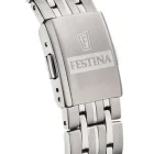 Relógio FESTINA Titanium F20466/3 para homem com caixa quadrada em titânio, mostrador preto e bracelete cinzenta.