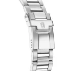 Relógio Festina Chrono Timeless F20560/6 para homem com mostrador preto, ponteiros prateados e vermelhos, bracelete em aço e caixa de 45 mm.