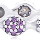 Anel PANDORA Zirconias Brancas e Roxas