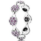 Anel PANDORA zirconias brancas e roxas