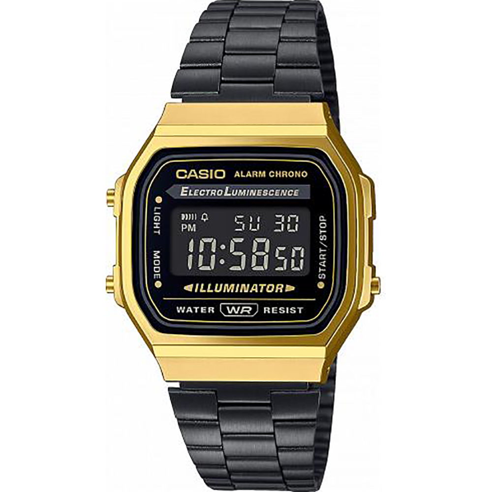 Relógio Casio Vintage A168WEGB-1B Retro Mirror Relógio Casio Vintage A168WEGB-1B Retro Mirror