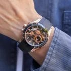 Relógio masculino JAGUAR Special Edition J691/1 preto e ouro rosa com cronógrafo