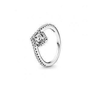 PANDORA - Prata 925 - Anel Square Sparkle Wishbone - 52