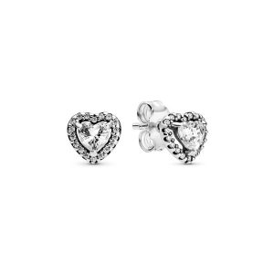 PANDORA - PRATA 925 - Brincos Elevated Heart