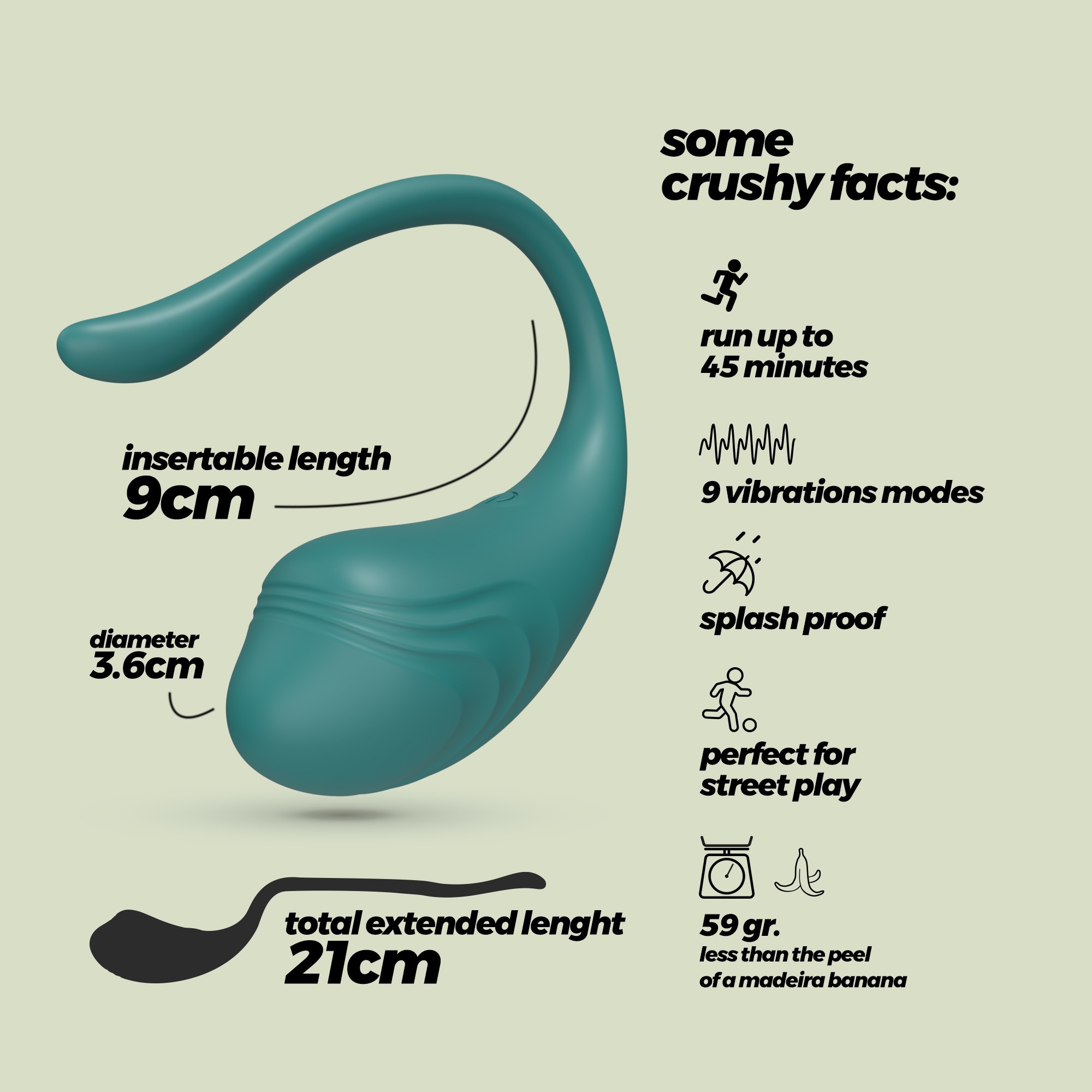 OVO VIBRATÓRIO RECARREGÁVEL COM COMANDO TAMAGO CRUSHIOUS ESMERALDA - Image 8