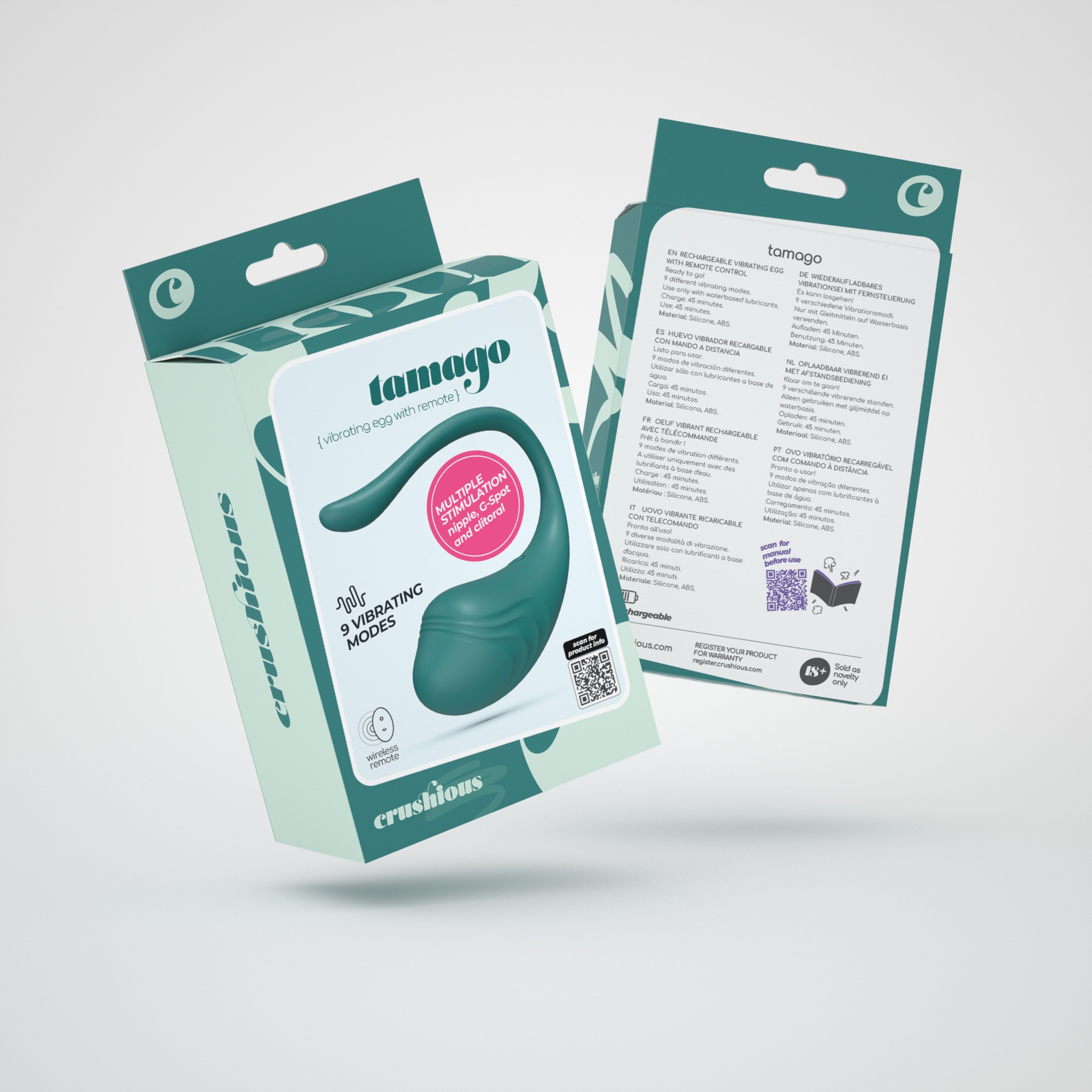 OVO VIBRATÓRIO RECARREGÁVEL COM COMANDO TAMAGO CRUSHIOUS ESMERALDA - Image 9