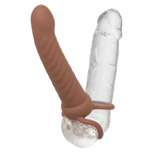 CALEXOTICS - MAXX RIBBED DUAL PENETRATOR 10 VIBRAÃÃES MARROM - Image 5