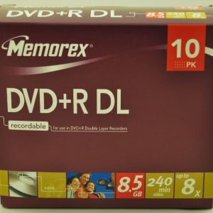 DVD MEMOREX +R DOBLE CAPA 8.5GB 8X CAJA IND. 10PC.