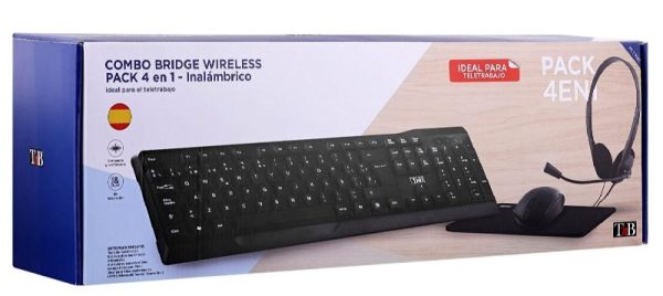 COMBO TNB TECLADO + RATON INALAMBRICO + AURICULAR MULTIMEDIA + ALFOMBRILLA + ADAPTADOR JACK - Image 2