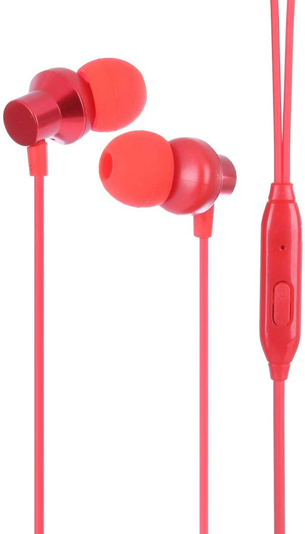 AURICULAR IN-EAR LENOVO CON MICROFONO ROJO