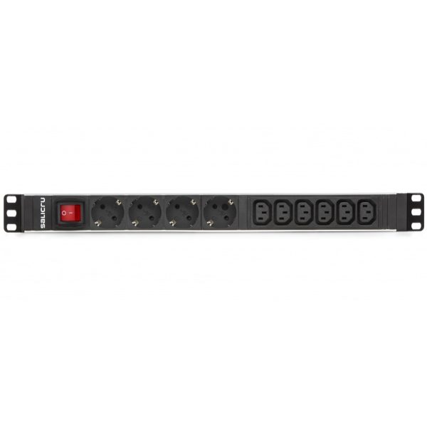 Regleta salicru para rack 19pulgadas sps pdu 4 tomas schuko 6 tomas iec interruptor