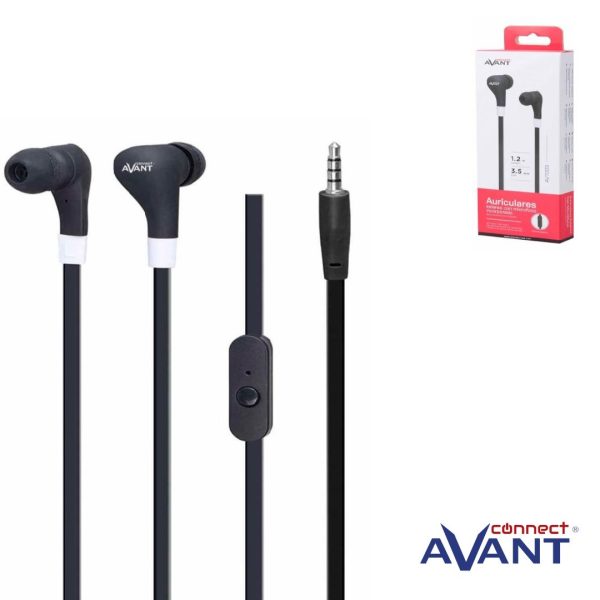 AURICULAR AVANT IN-EAR SILICONA CON MICROFONO - NEGRO
