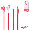 AURICULAR AVANT IN-EAR SILICONA CON MICROFONO -  ROJO