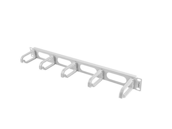 Organizador de cables lanberg 5 anillas plastico 1u tipo b rack 19 gris
