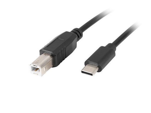 Cable usb lanberg usb tipo c m a usb tipo b m 2.0 ferrita 3m negro