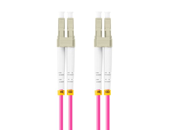 Latiguillo fibra optica lc - upc lanberg 2m multi duplex om4 50 - 125 lszh violeta