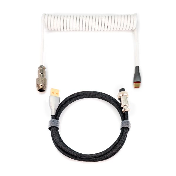 Kioru cable aviador para teclados gaming negro y blanco