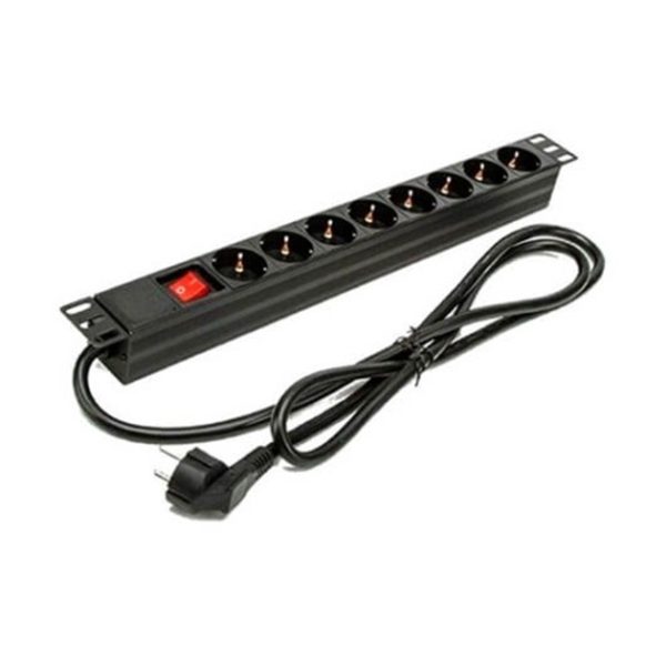 Regleta phasak 8 tomas con interruptor 1.5m negro