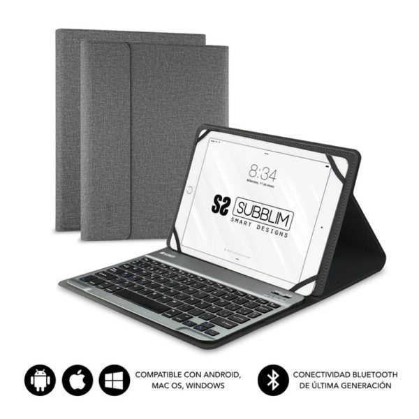 Funda + tablet subblim keytab pro para tablet 10.1pulgadas gris