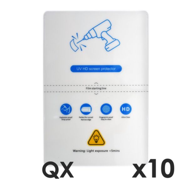 Laminas de fijacion qcharx altas prestaciones hidrogel hd qx hibrida mediante ultravioleta pack 10 ud para qx1