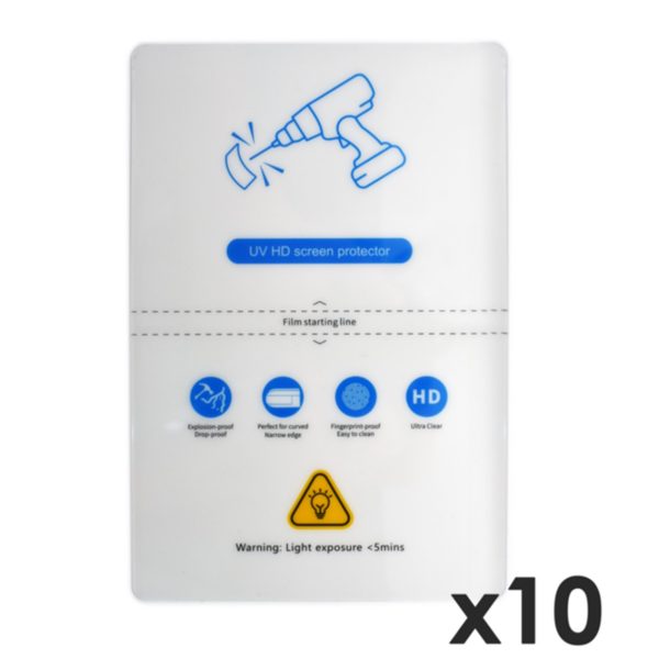 Laminas de fijacion qcharx hidrogel hd hibrida mediante ultravioleta  pack 10 ud par qx1 lite