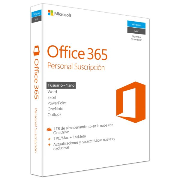 Microsoft office 365  personal 1 usuario 5 dispositivos esd (descarga directa) 1 año