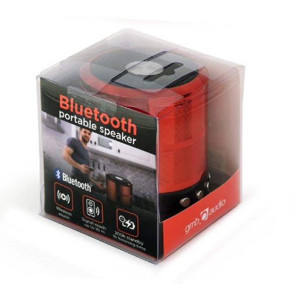 ALTAVOZ GEMBIRD MINI BLUETOOTH RECARGABLE CON MICROFONO - ROJO - Image 2