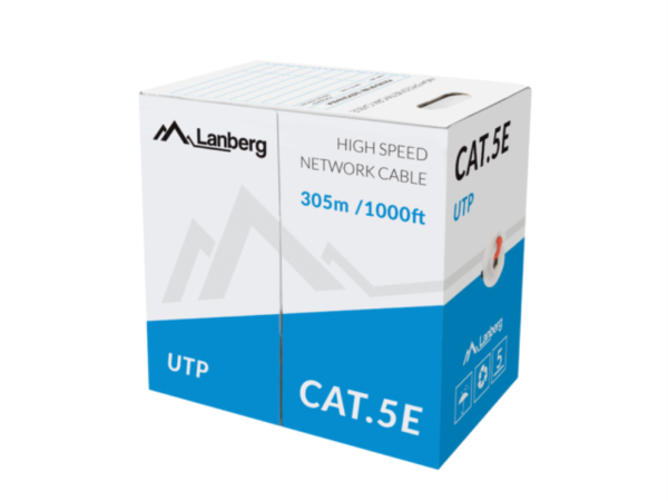 BOBINA CAT.5E LANBERG UTP 305M SOLID CCA ROJO