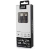 Cable USB Compatible COOL Universal TIPO-C (3 metros) Negro 2.4 Amp - Image 2