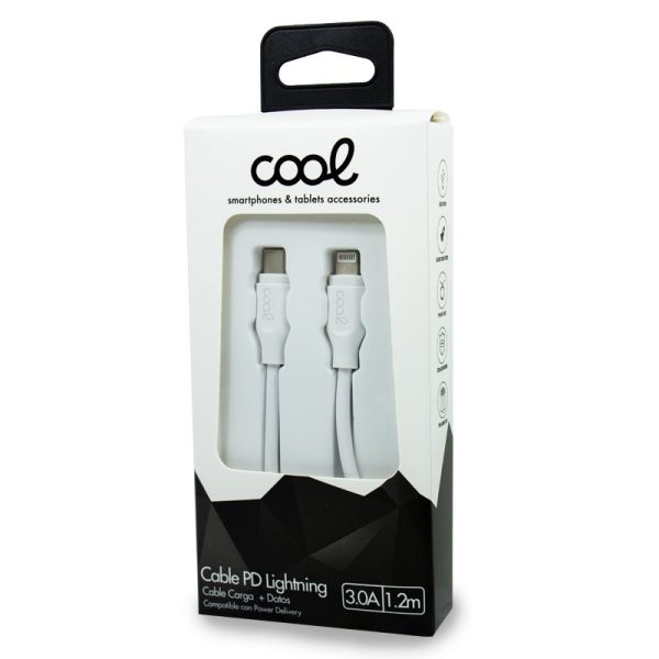 Cable USB Compatible COOL Universal TIPO-C a Lightning (1.2 metros) Blanco - Image 2