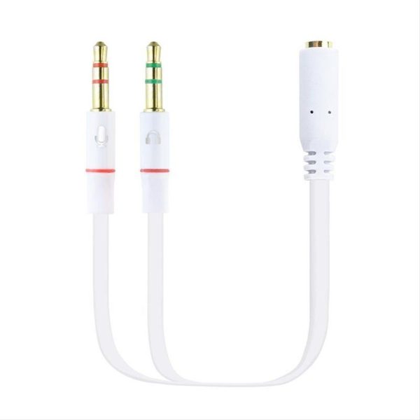 CABLE ADAPTADOR AUDIO JACK 3.5/H 4PIN-2xJACK 3.5/H 3PIN 0.2M BLANCO NANOCABLE