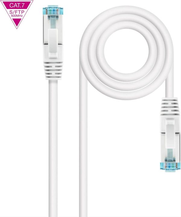 CABLE RED LATIGUILLO RJ45 CAT.7 LSZH SFTP PIMF AWG26 2.0M NANOCABLE BLANCO