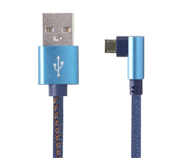 CABLE USB 2.0 A/M-MICRO USB B/M ACODADO 1.8M AZUL JEANS CABLEXPERT